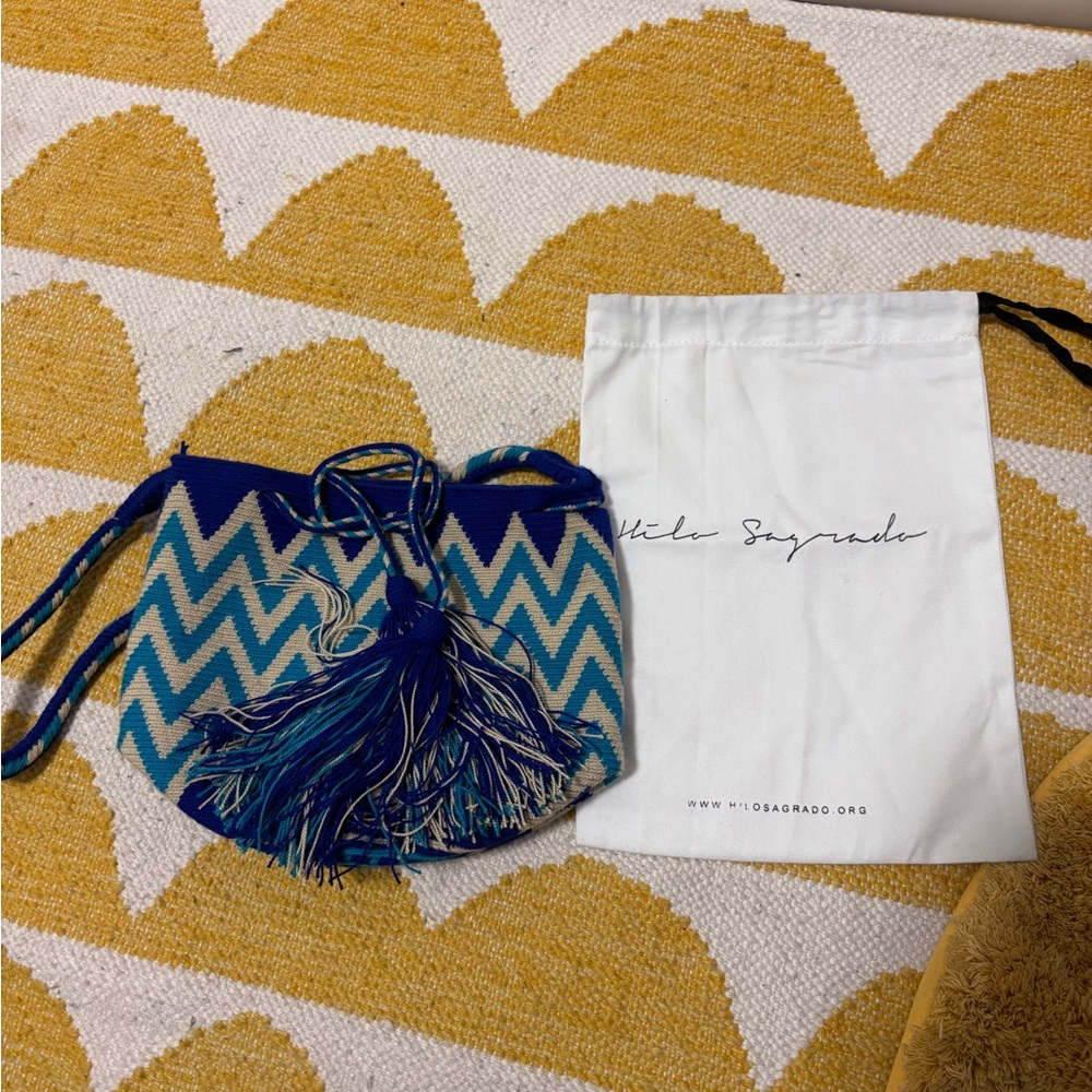 Mini Bolso Wayuu Blue Ivory
